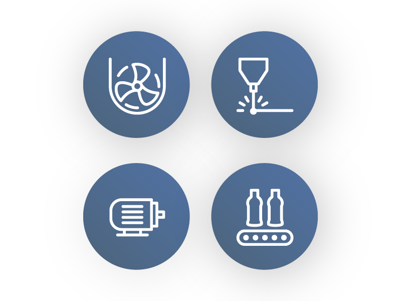 Iconographic collection of machine zones