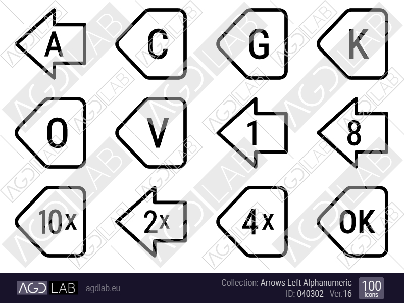 Arrows Left Alphanumeric