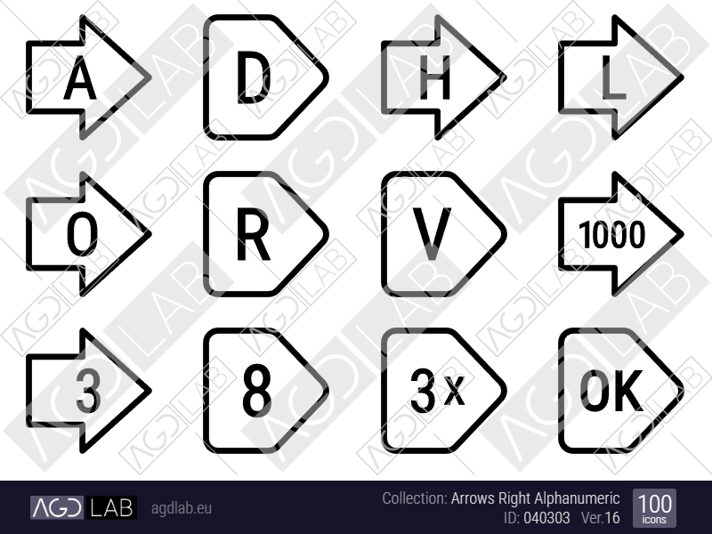 Arrows Right Alphanumeric