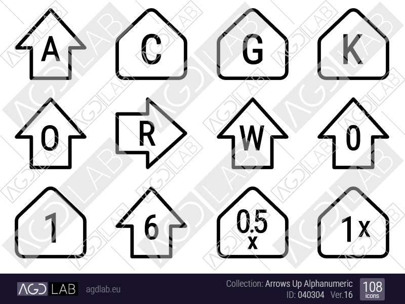 Arrows Up Alphanumeric