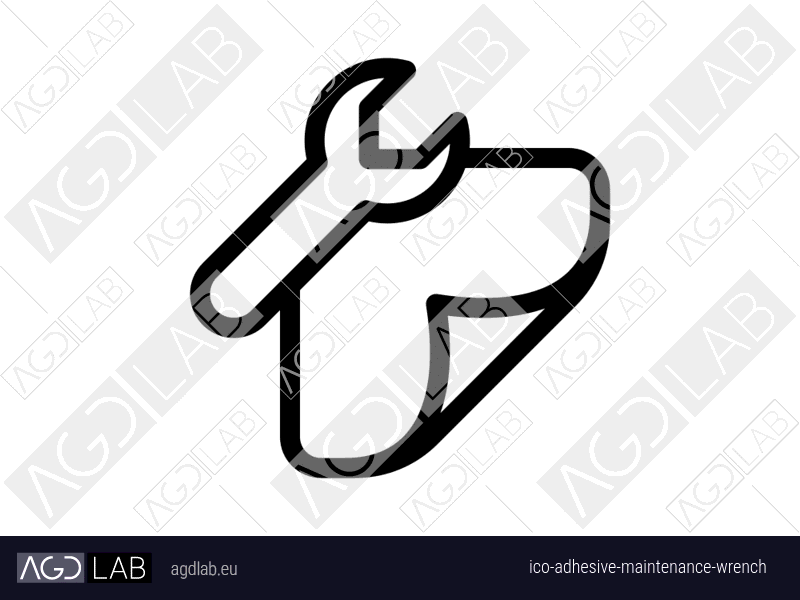 Adhesive maintenance wrench icon