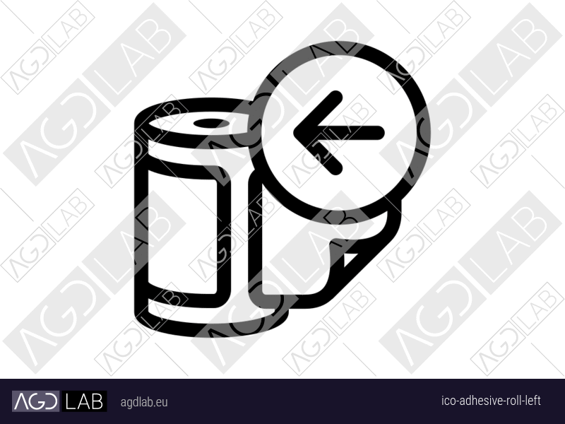 Adhesive roll left icon