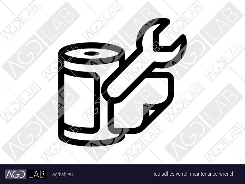 Adhesive roll maintenance wrench icon