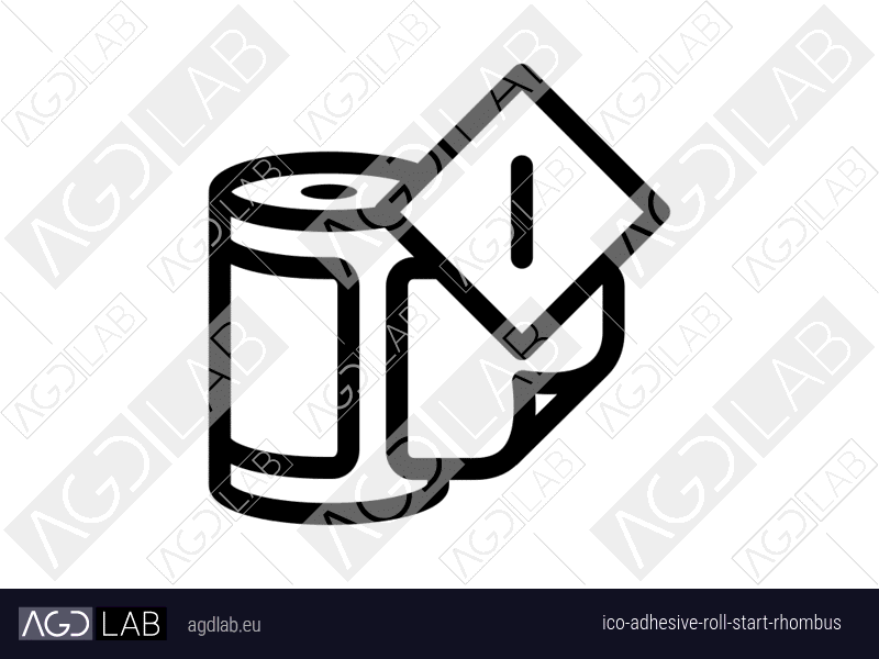 Adhesive roll start rhombus icon