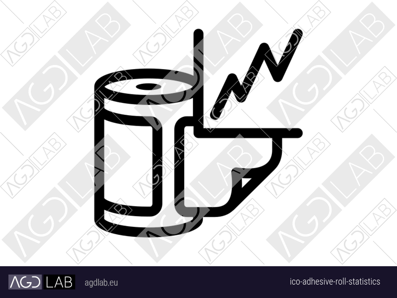 Adhesive roll statistics icon