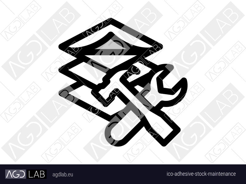 Adhesive stock maintenance icon