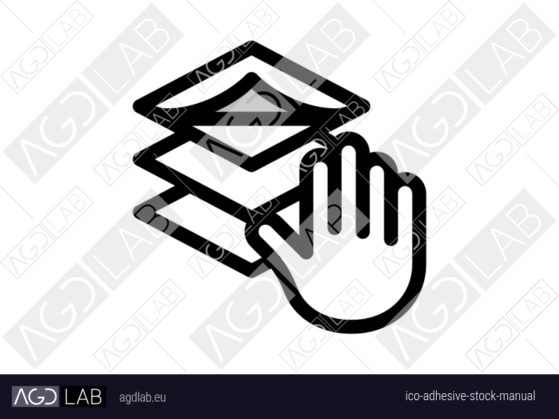 Adhesive stock manual icon