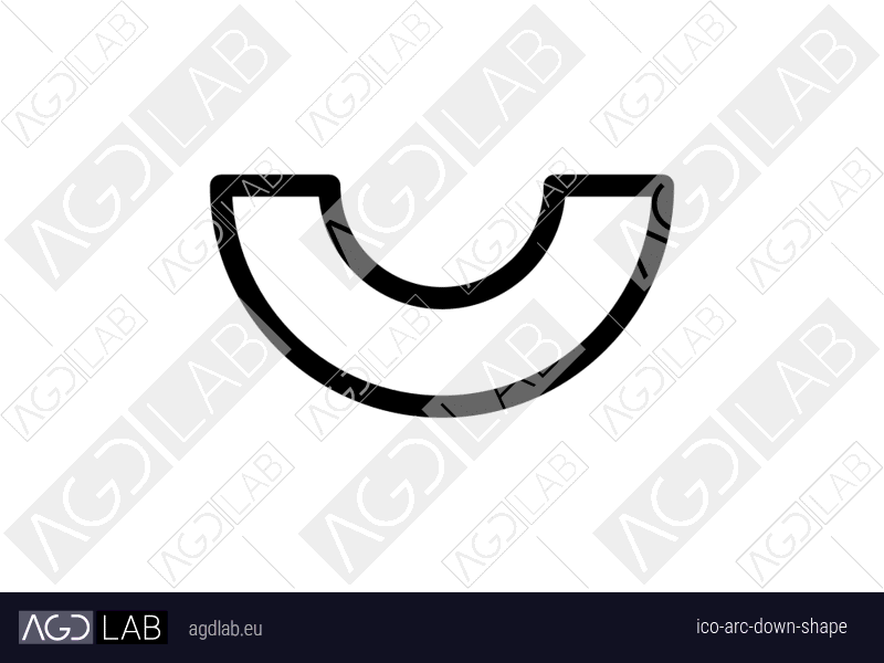 Arc down shape icon