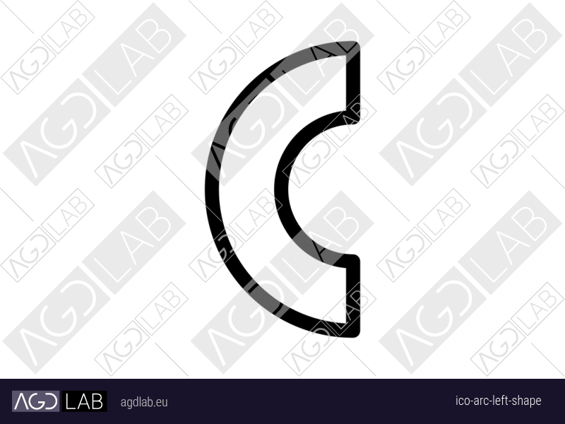 Arc left shape icon