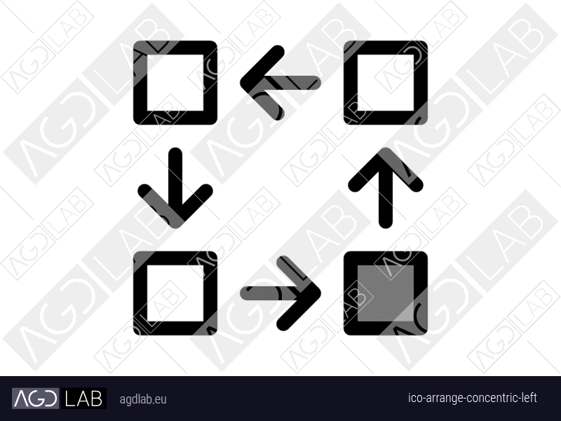 Arrange concentric left icon