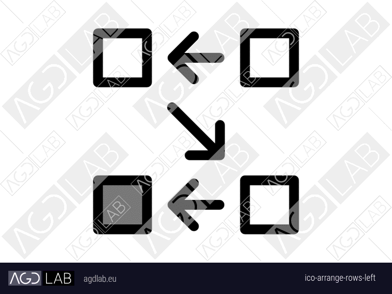 Arrange rows left icon