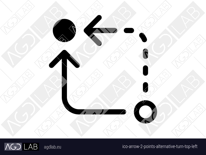 Arrow 2 points alternative turn top left icon