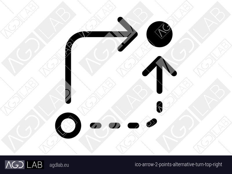Arrow 2 points alternative turn top right icon