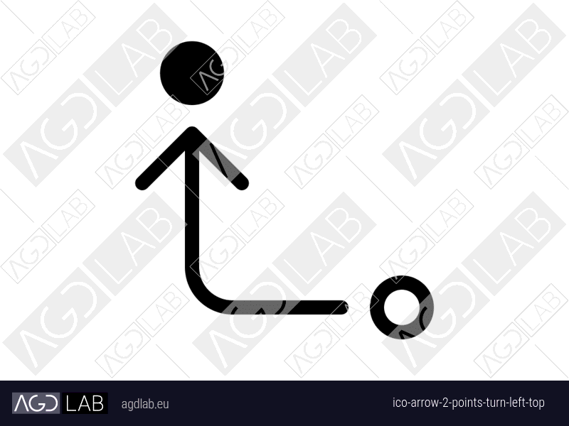Arrow 2 points turn left top icon