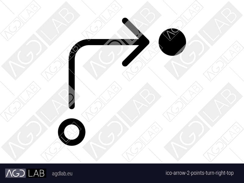 Arrow 2 points turn right top icon