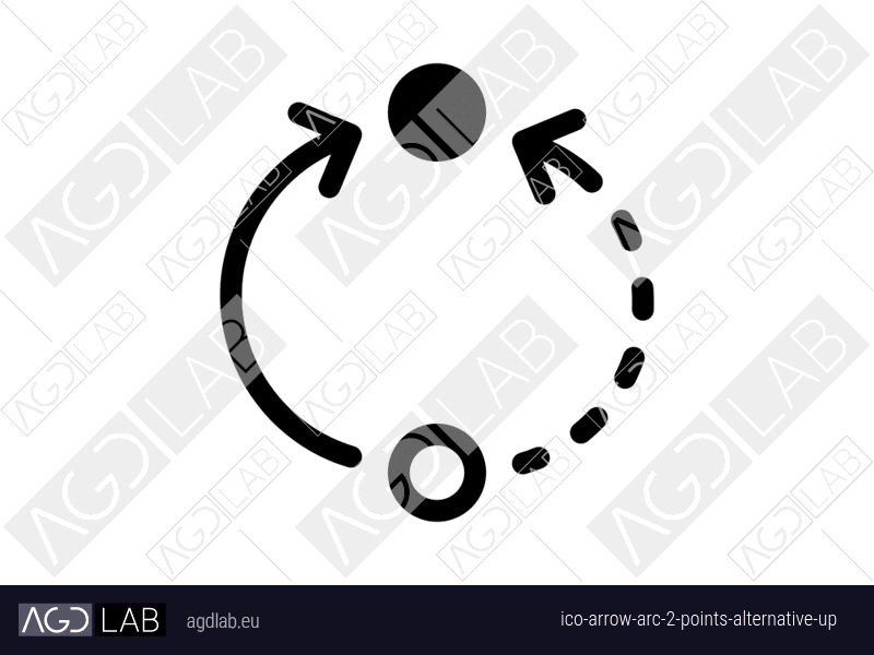 Arrow arc 2 points alternative up icon
