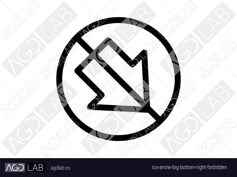 Arrow big bottom right forbidden icon