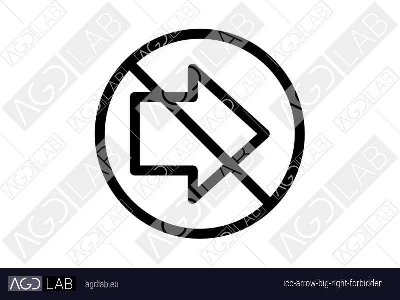 Arrow big right forbidden icon
