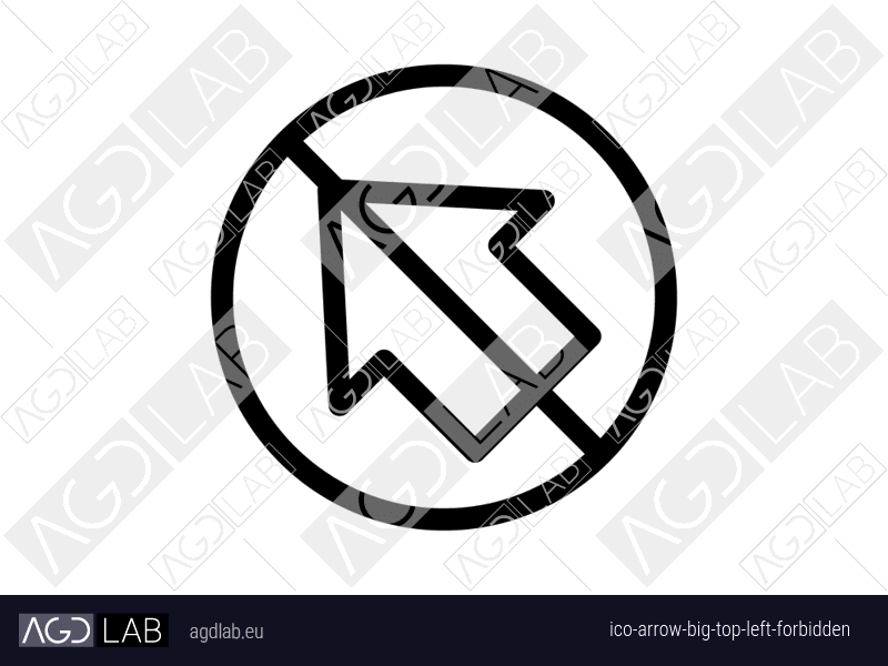 Arrow big top left forbidden icon