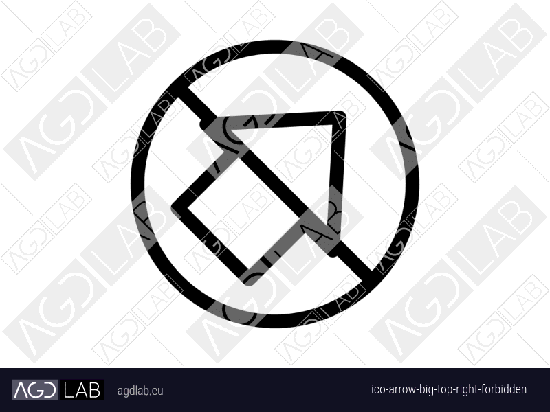 Arrow big top right forbidden icon