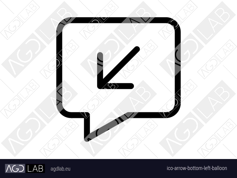 Arrow bottom left balloon icon