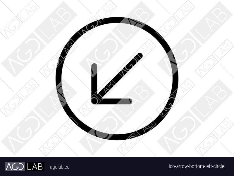 Arrow bottom left circle icon