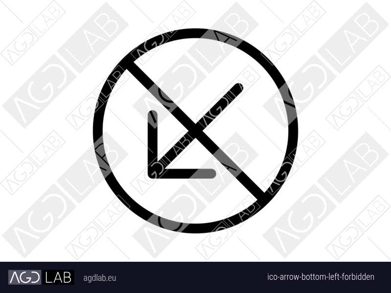 Arrow bottom left forbidden icon
