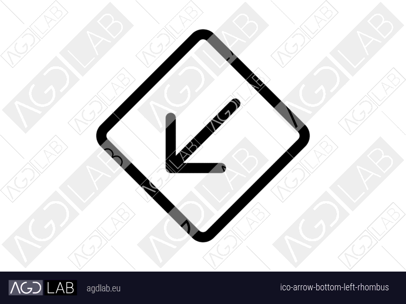 Arrow bottom left rhombus icon