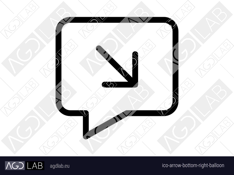 Arrow bottom right balloon icon