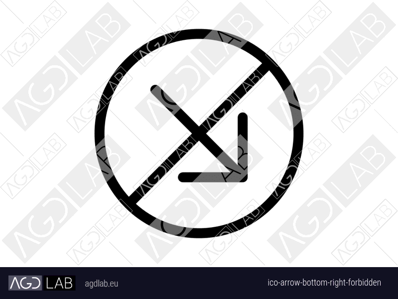 Arrow bottom right forbidden icon