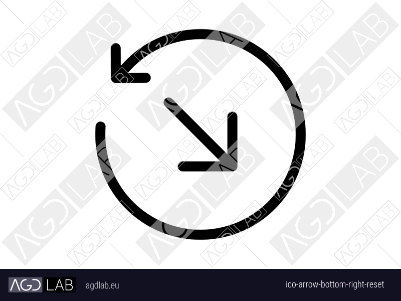 Arrow bottom right reset icon