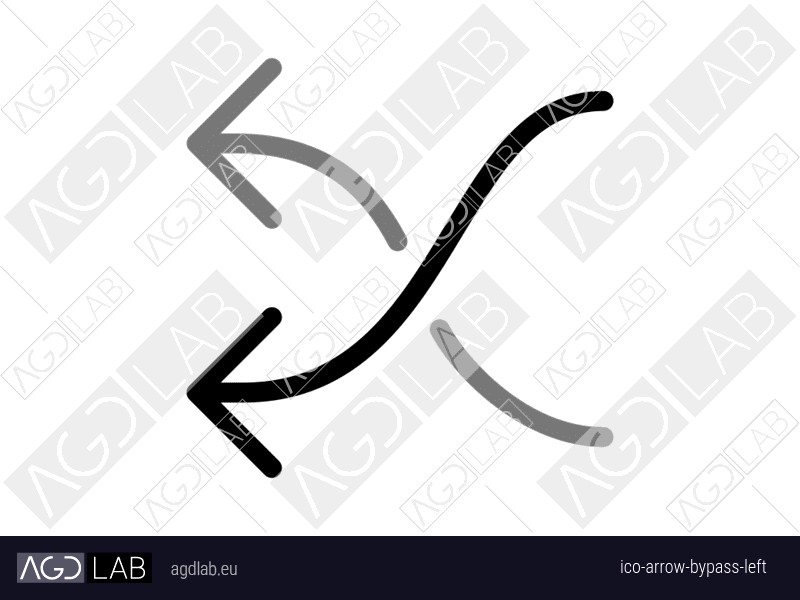 Arrow bypass left icon