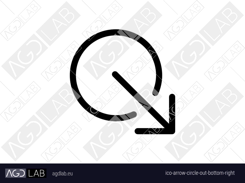 Arrow circle out bottom right icon