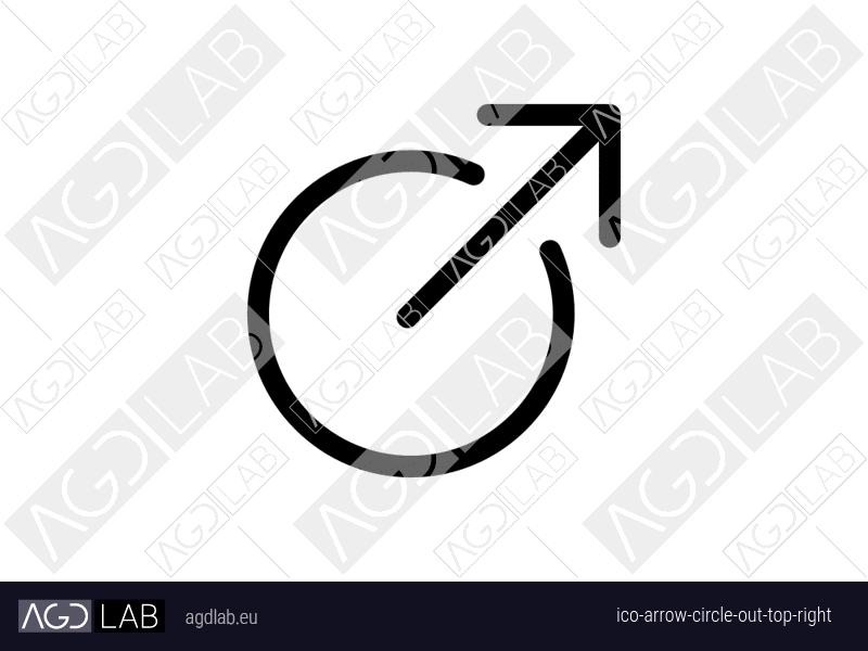 Arrow circle out top right icon