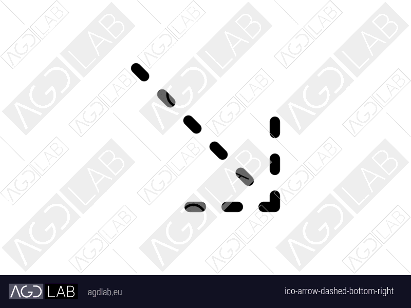 Arrow dashed bottom right icon