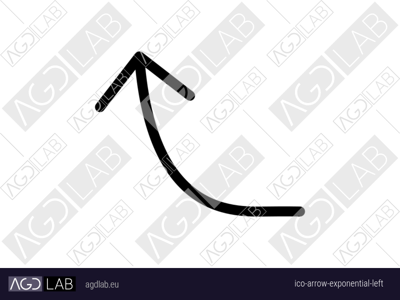 Arrow exponential left icon