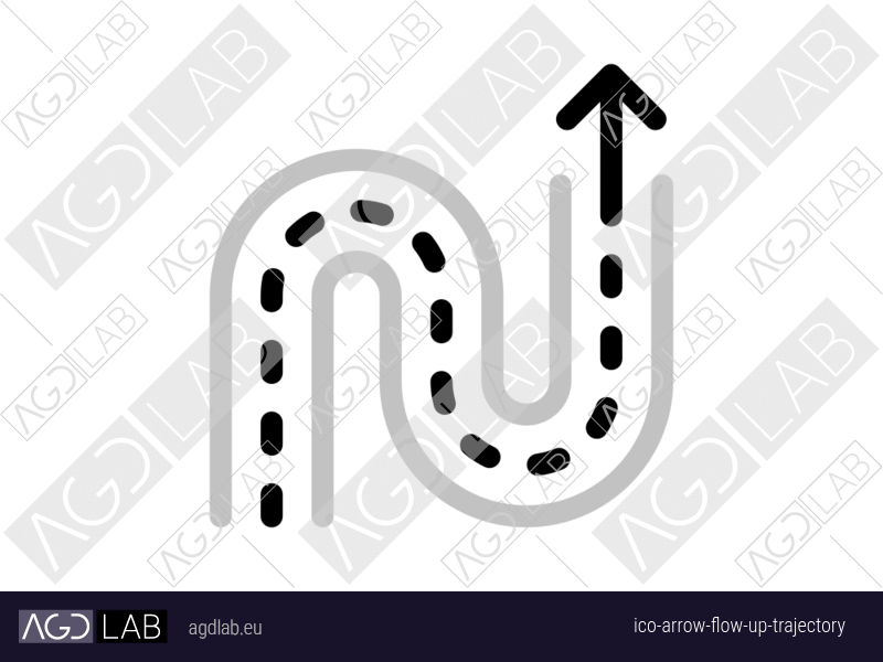 Arrow flow up trajectory icon