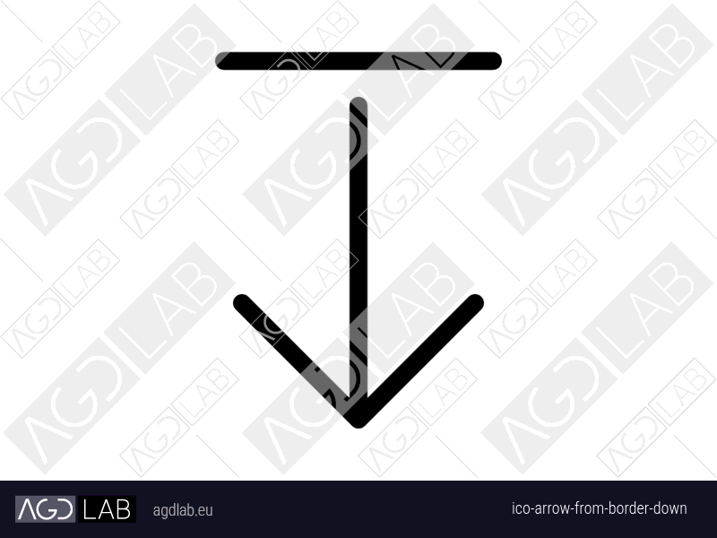 Arrow from border down icon