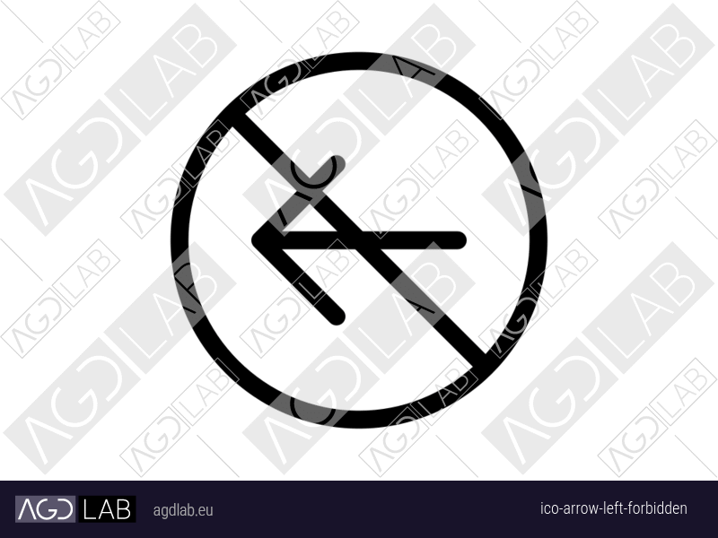 Arrow left forbidden icon