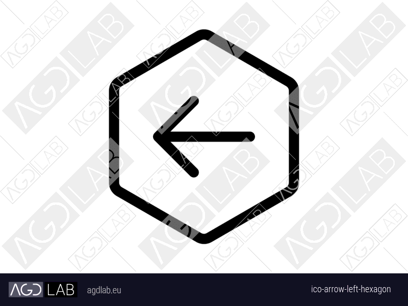 Arrow left hexagon icon