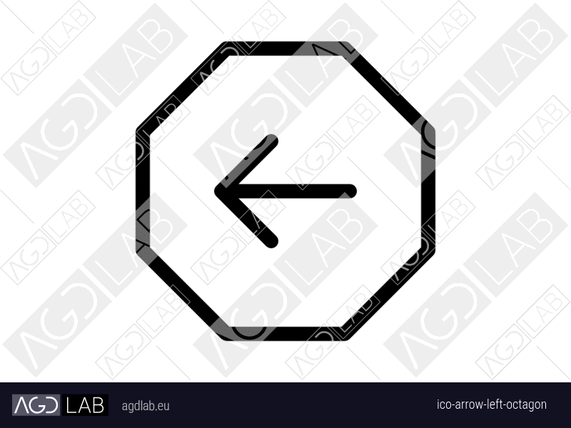 Arrow left octagon icon