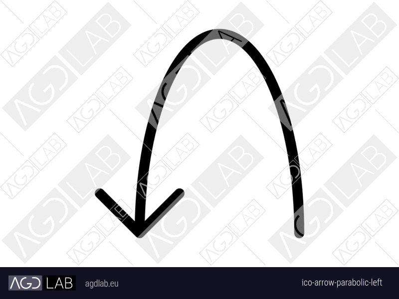 Arrow parabolic left icon