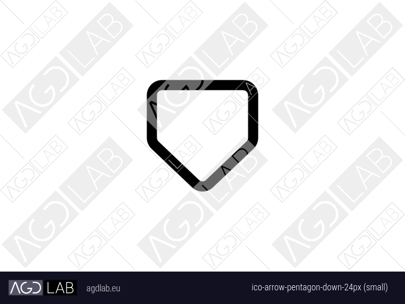 Arrow pentagon down 24px (small) icon