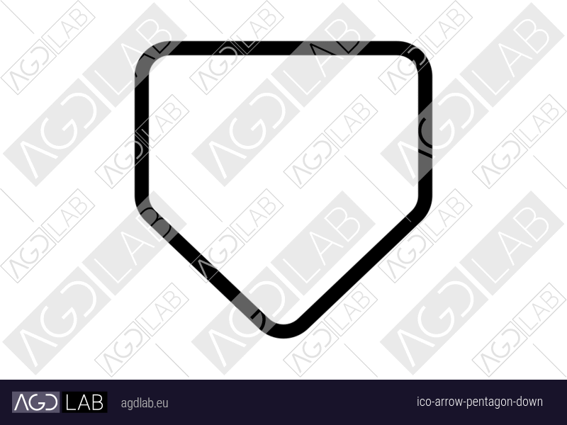 Arrow pentagon down icon