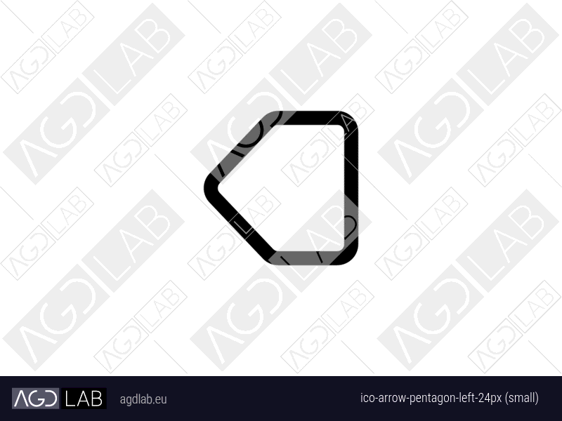 Arrow pentagon left 24px (small) icon
