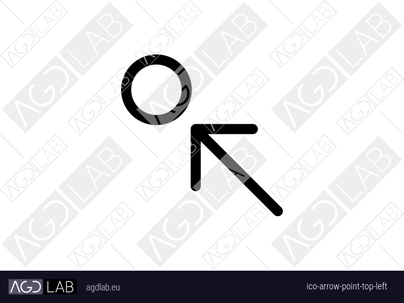 Arrow point top left icon