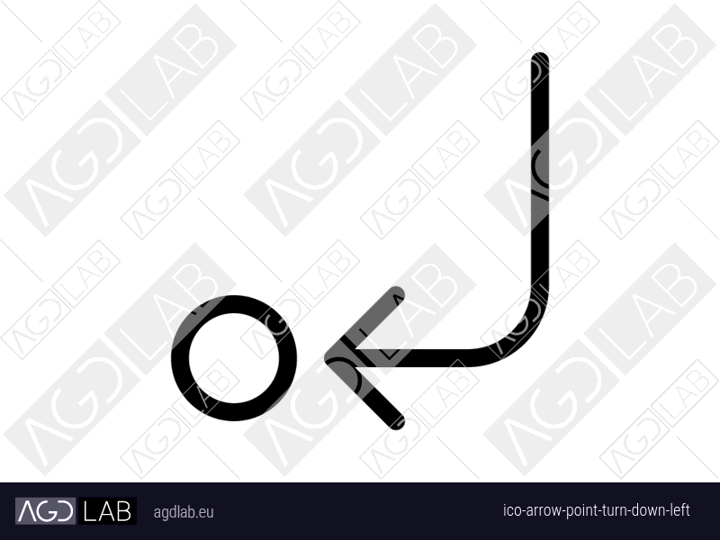 Arrow point turn down left icon