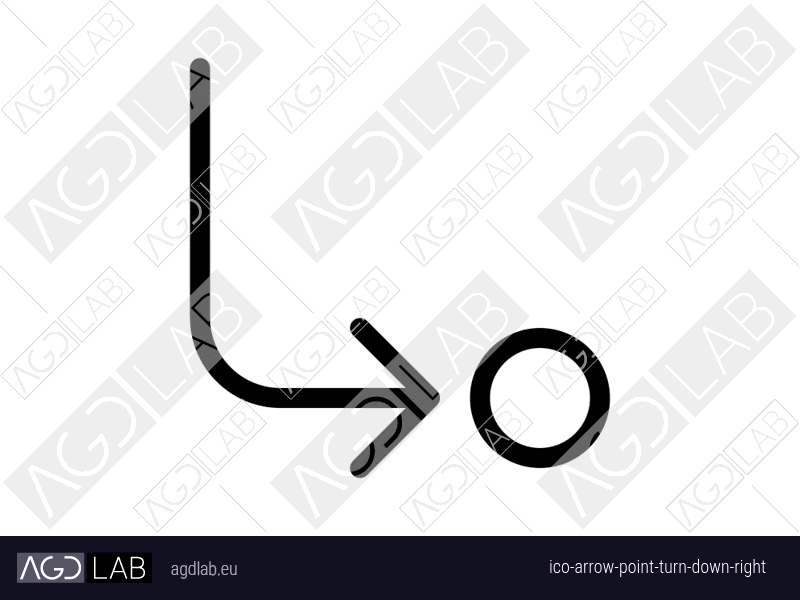 Arrow point turn down right icon