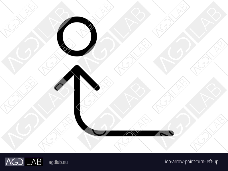 Arrow point turn left up icon