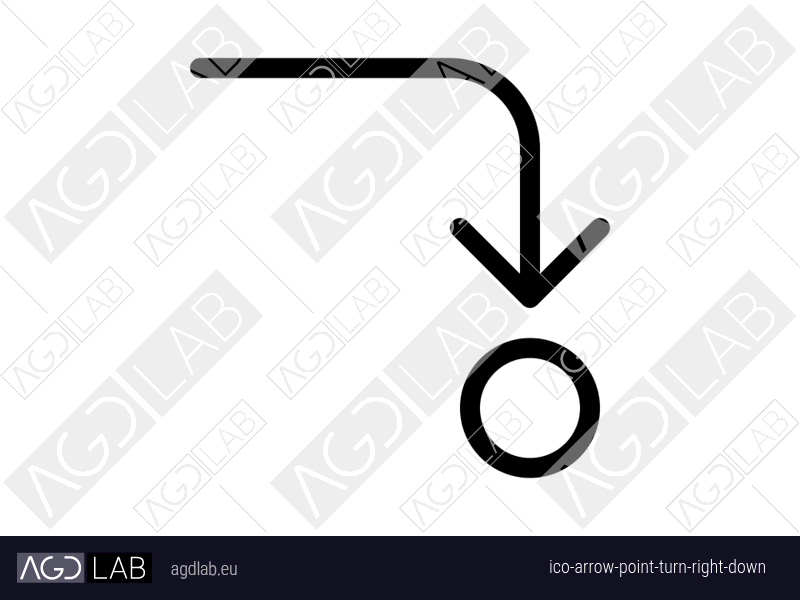 Arrow point turn right down icon